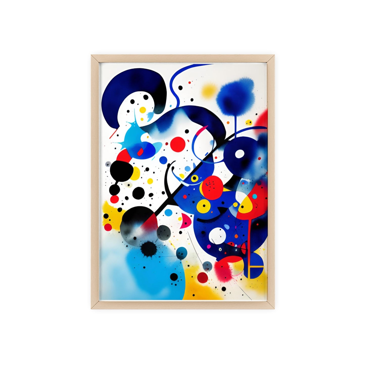 Poster with Wooden Frame, Inspired by Miro