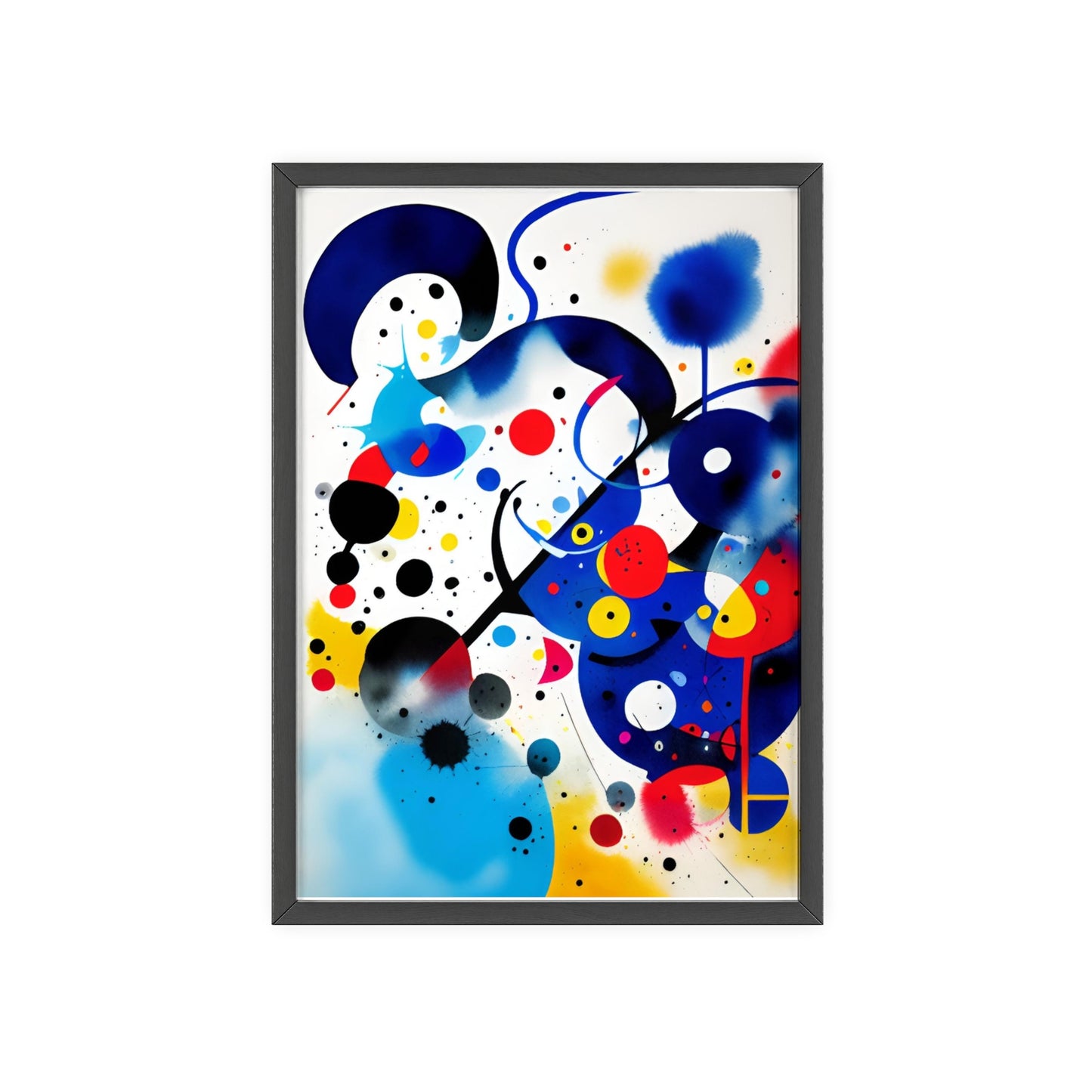 Poster with Wooden Frame, Inspired by Miro