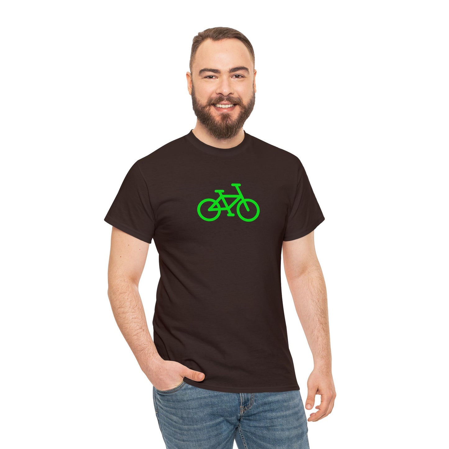 BIKE Unisex Heavy Cotton Tee, Green Print