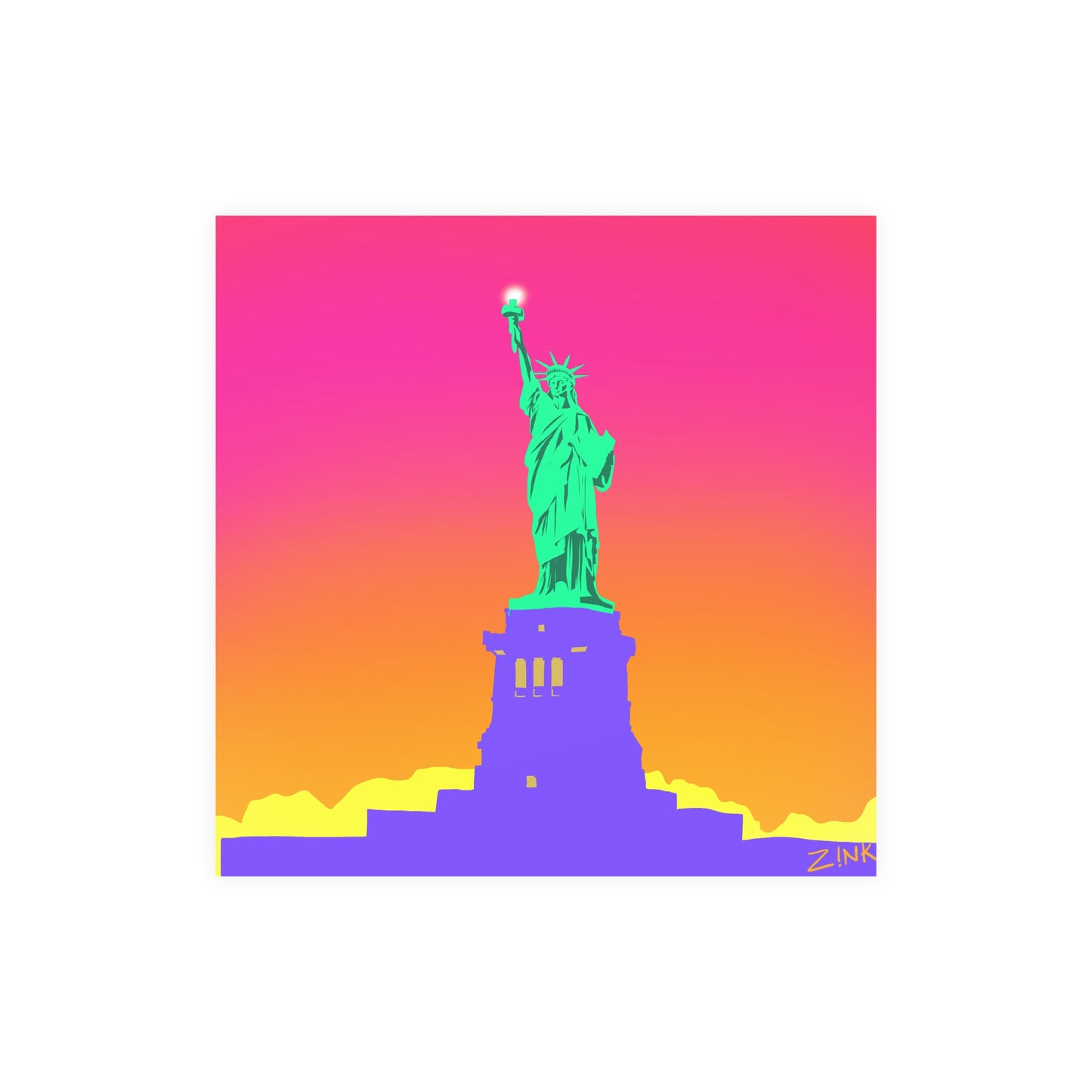 Statue of Liberty Pop Art, Matte Square Poster