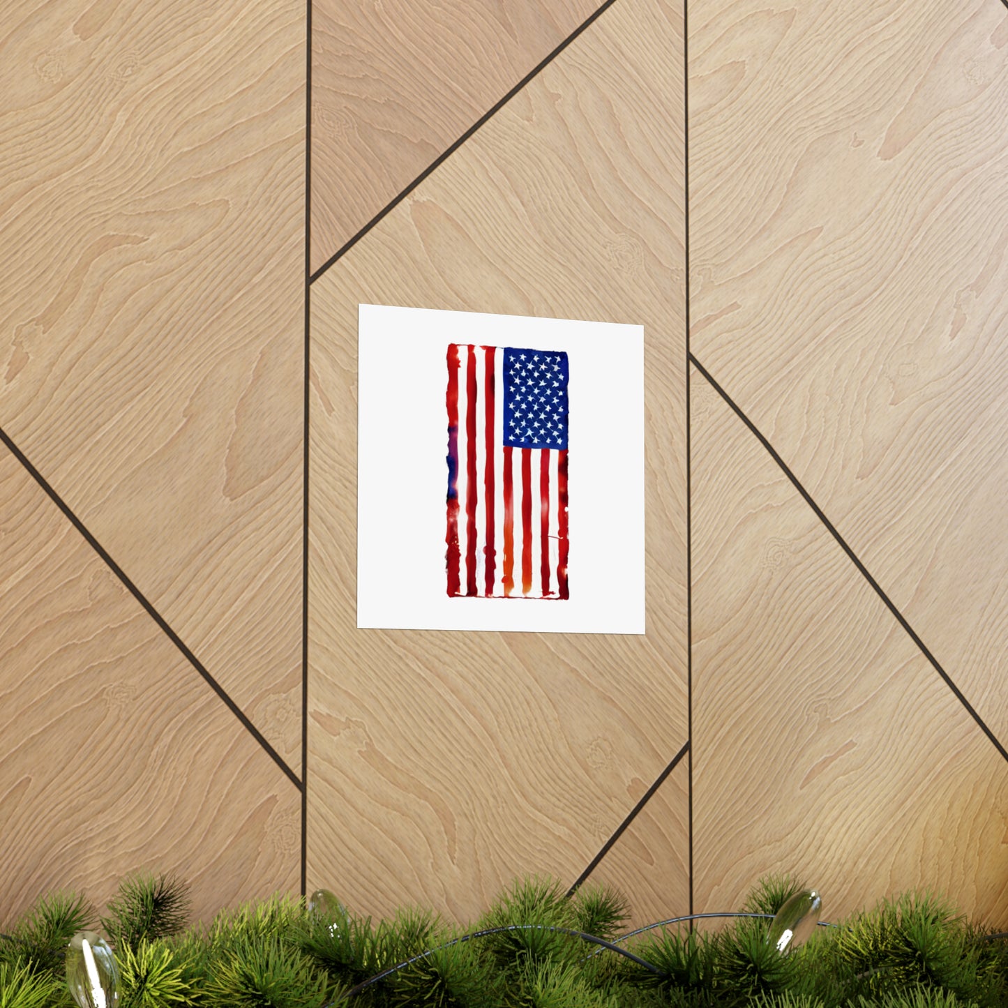 American Flag Watercolor, Premium Matte Vertical Posters