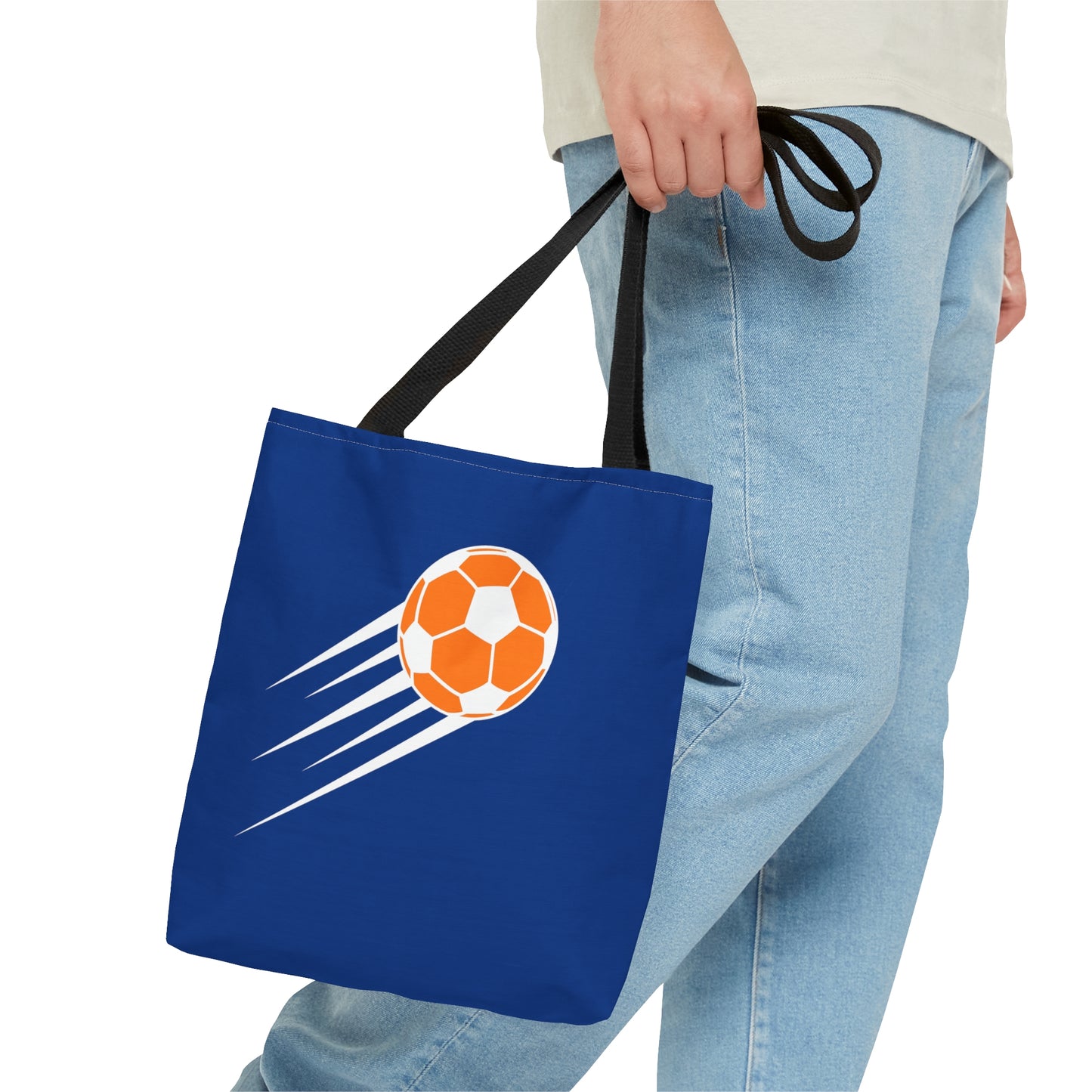 SOCCER Tote Bag, Blue and Orange