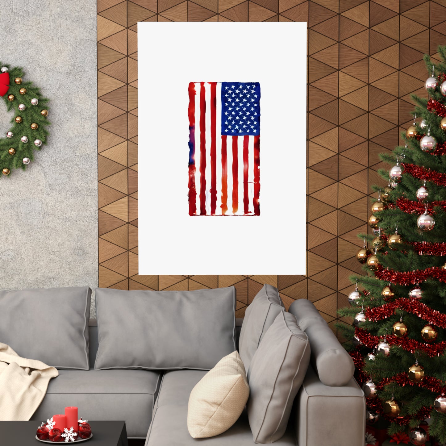 American Flag Watercolor, Premium Matte Vertical Posters