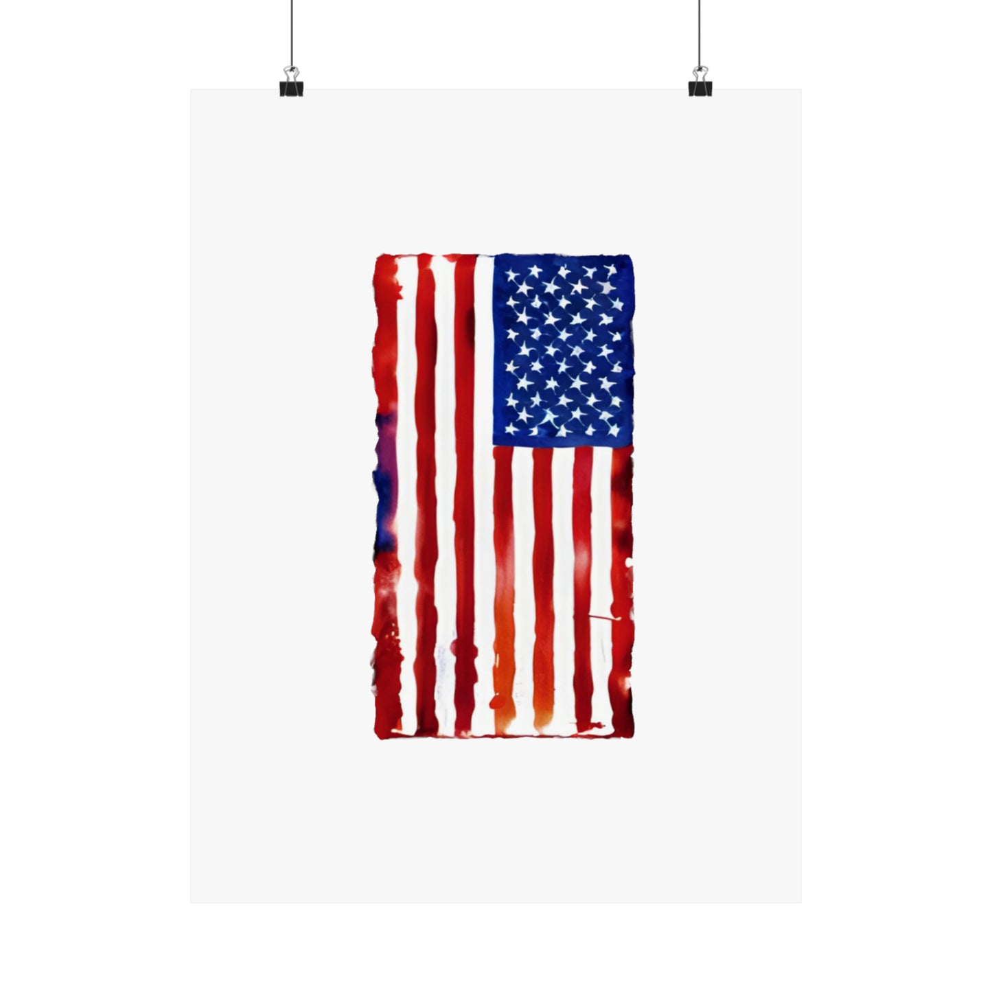 American Flag Watercolor, Premium Matte Vertical Posters