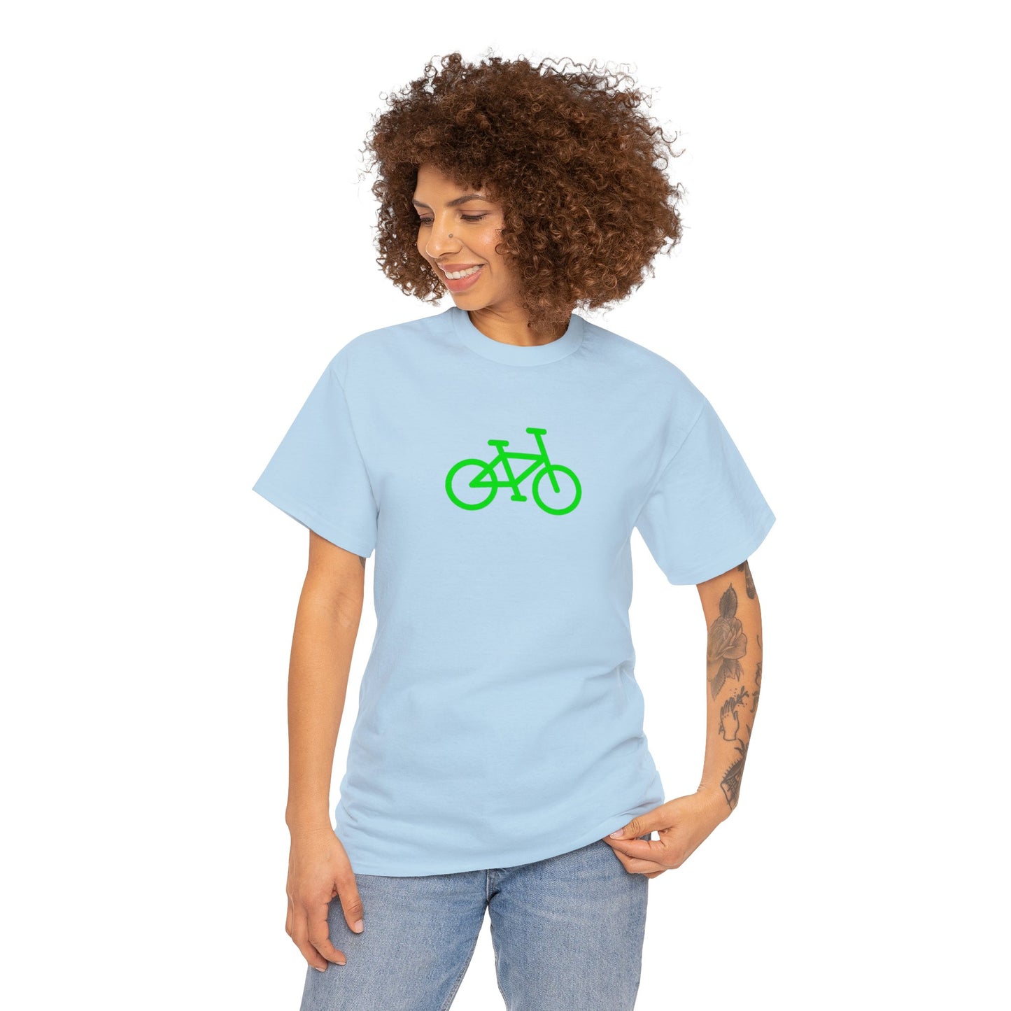 BIKE Unisex Heavy Cotton Tee, Green Print