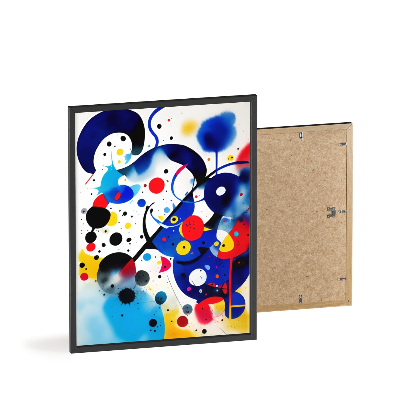 Poster with Wooden Frame, Inspired by Miro