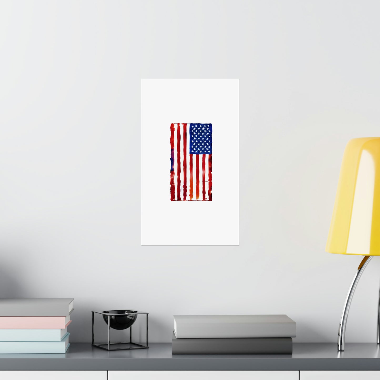 American Flag Watercolor, Premium Matte Vertical Posters