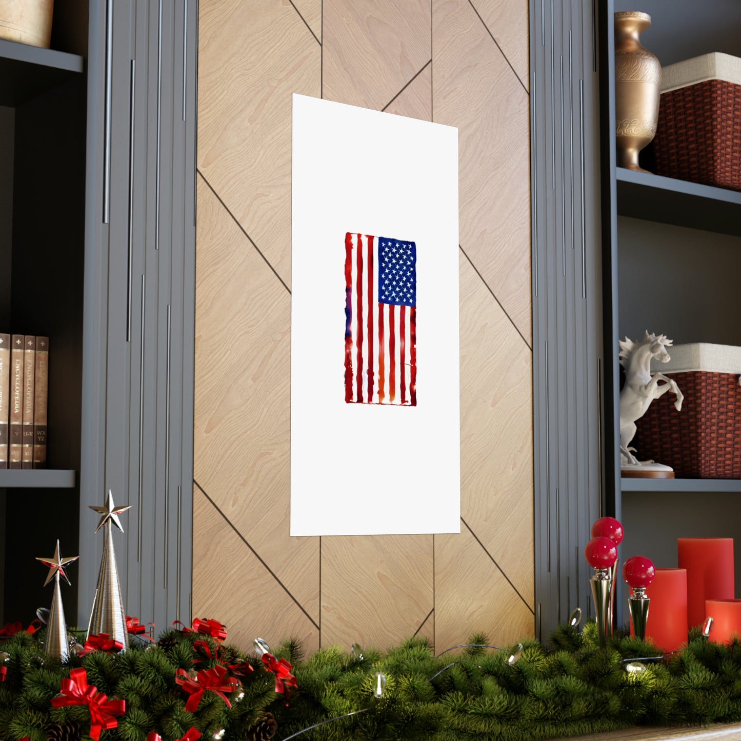 American Flag Watercolor, Premium Matte Vertical Posters