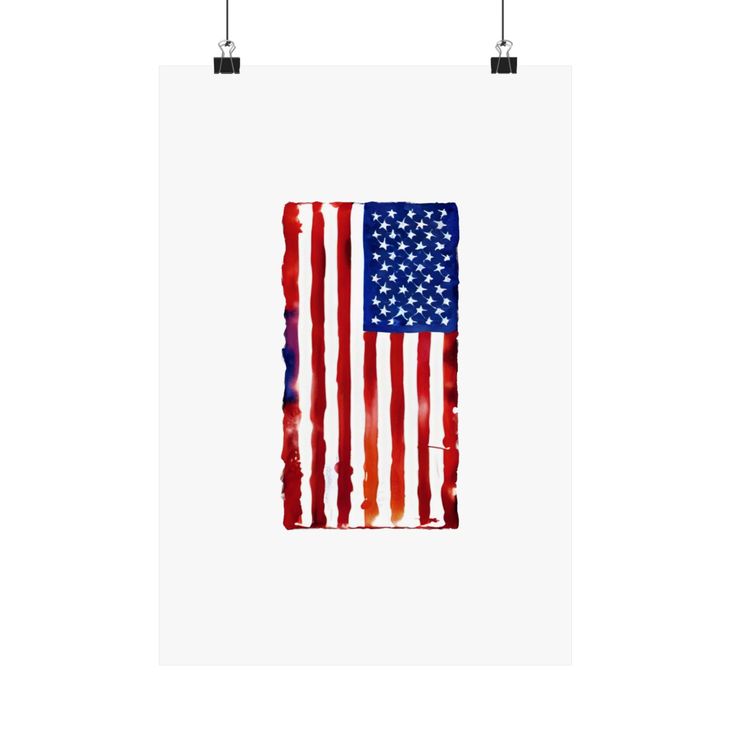 American Flag Watercolor, Premium Matte Vertical Posters