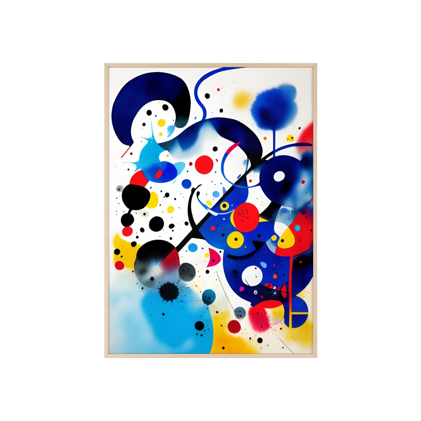 Poster with Wooden Frame, Inspired by Miro