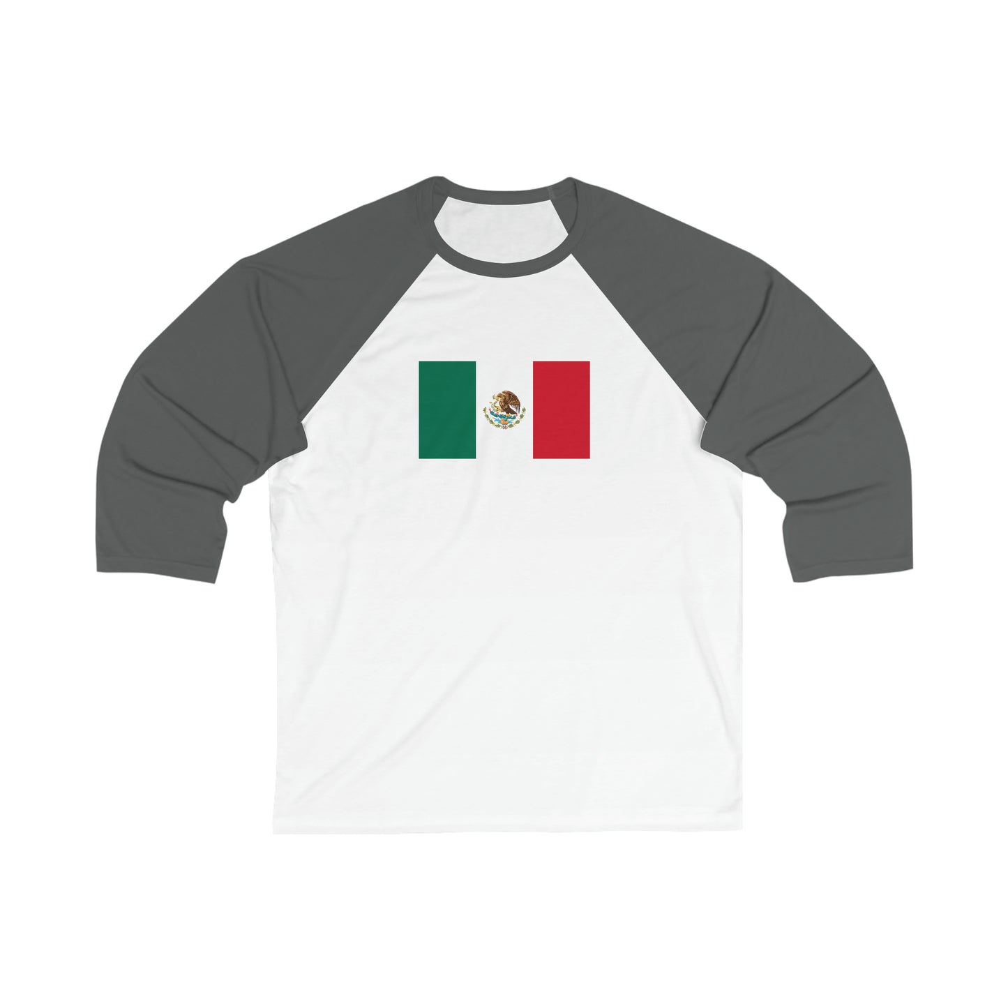 Mexican Flag, Unisex 3\4 Sleeve Baseball Tee