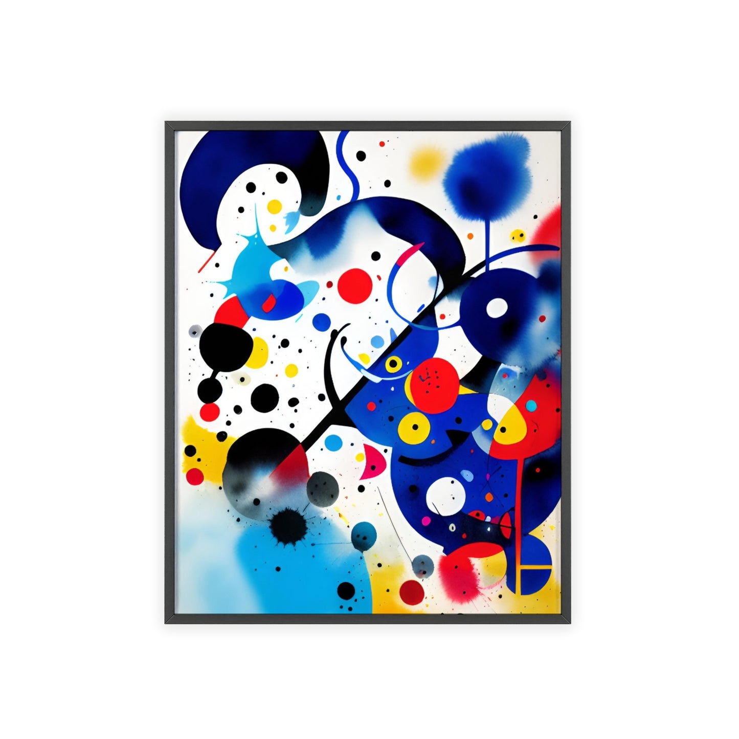 Poster with Wooden Frame, Inspired by Miro