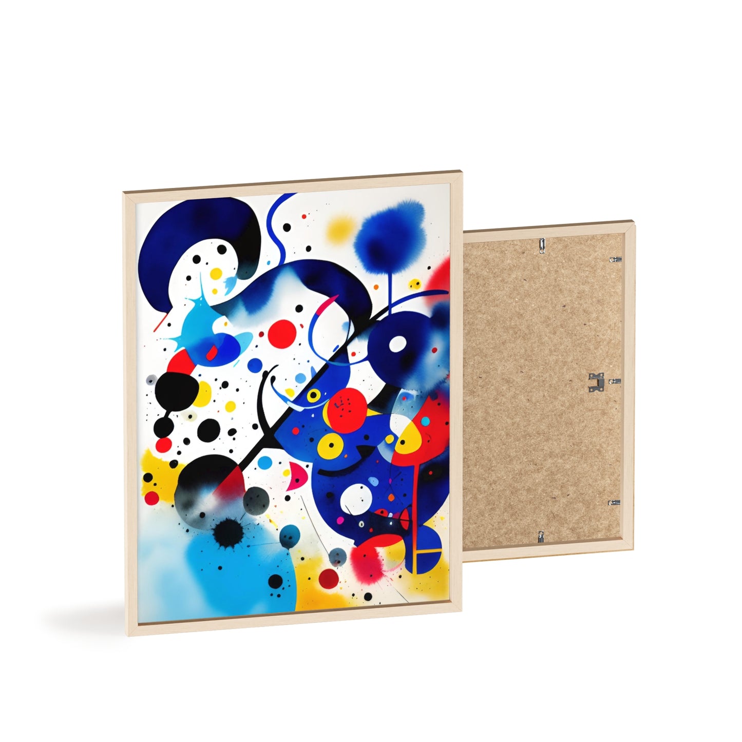 Poster with Wooden Frame, Inspired by Miro