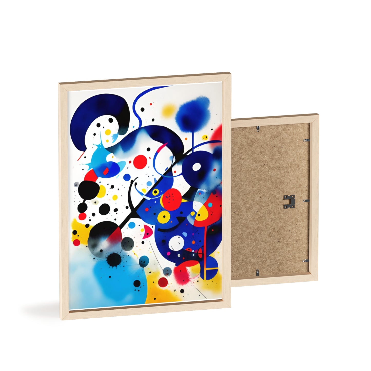 Poster with Wooden Frame, Inspired by Miro