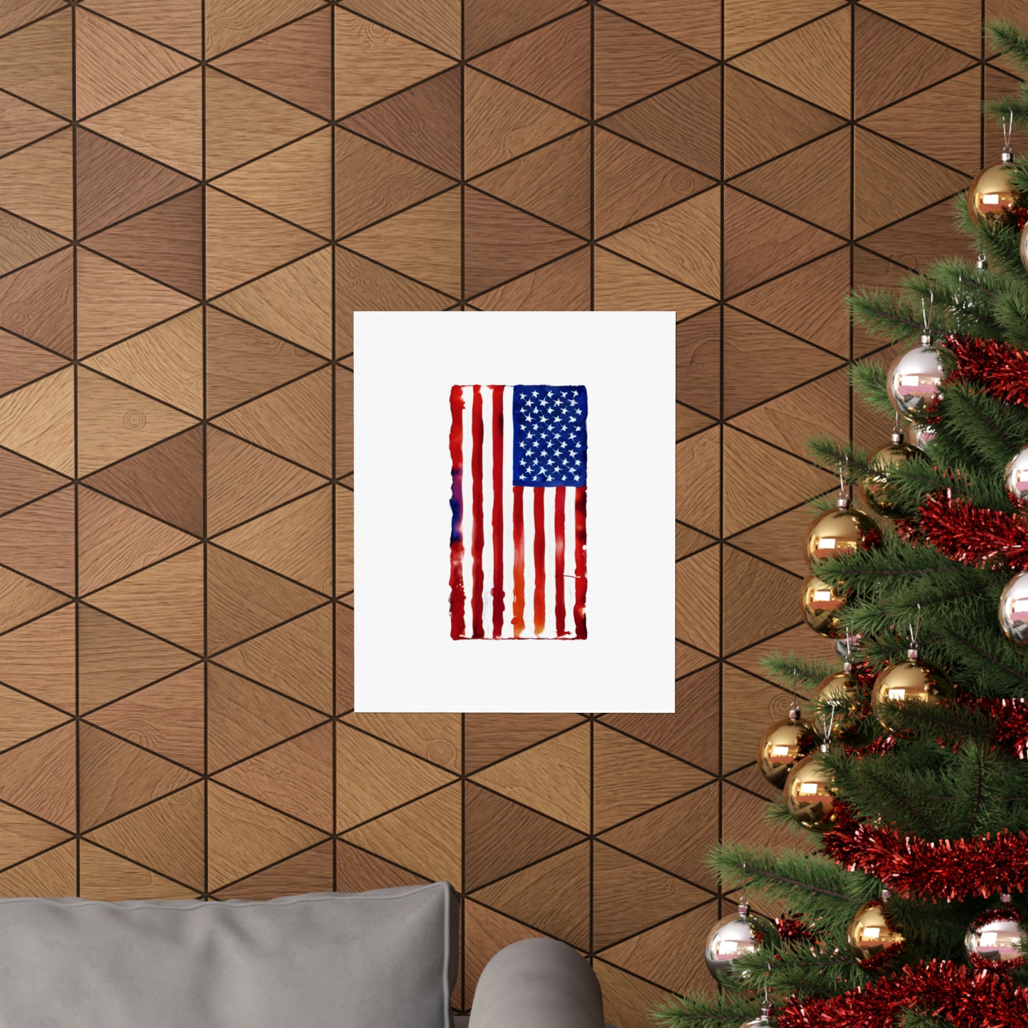 American Flag Watercolor, Premium Matte Vertical Posters