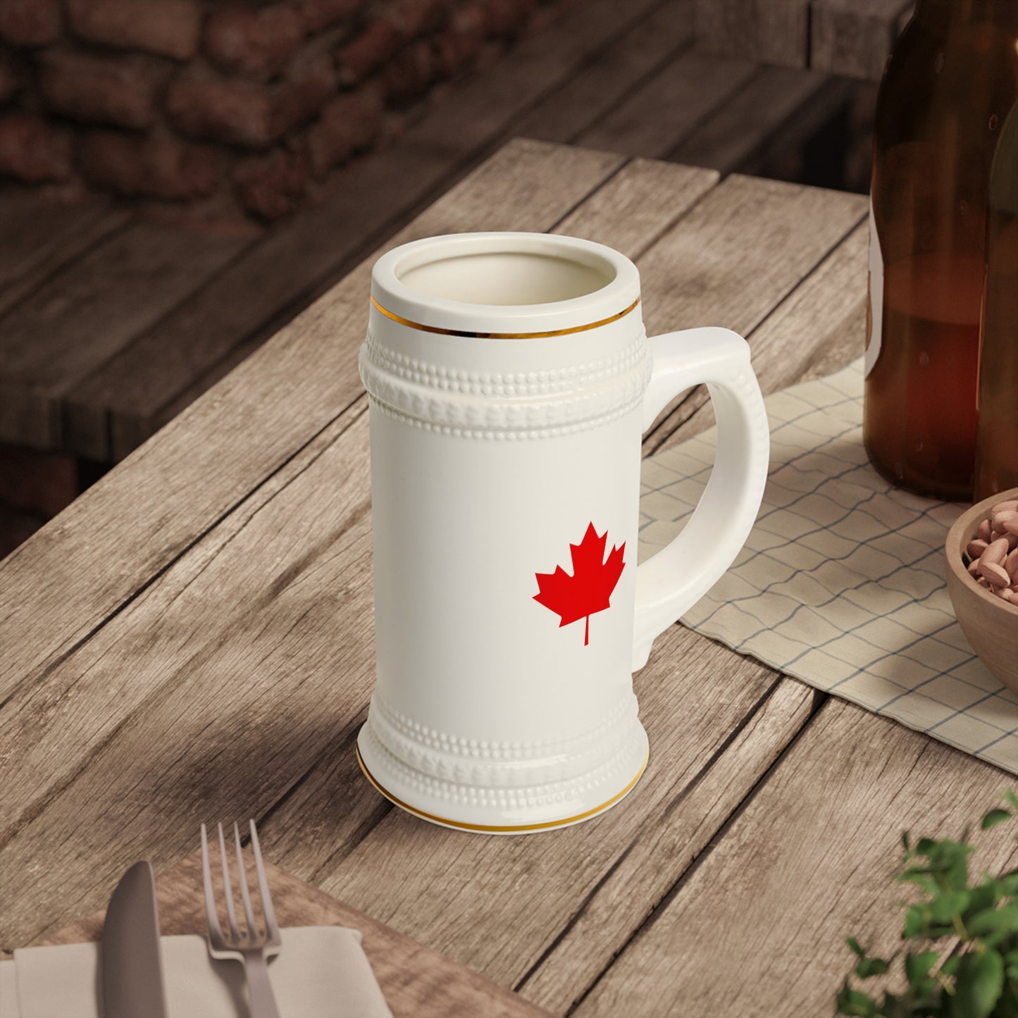 Beer Stein Mug, Canadian Maple Leaf