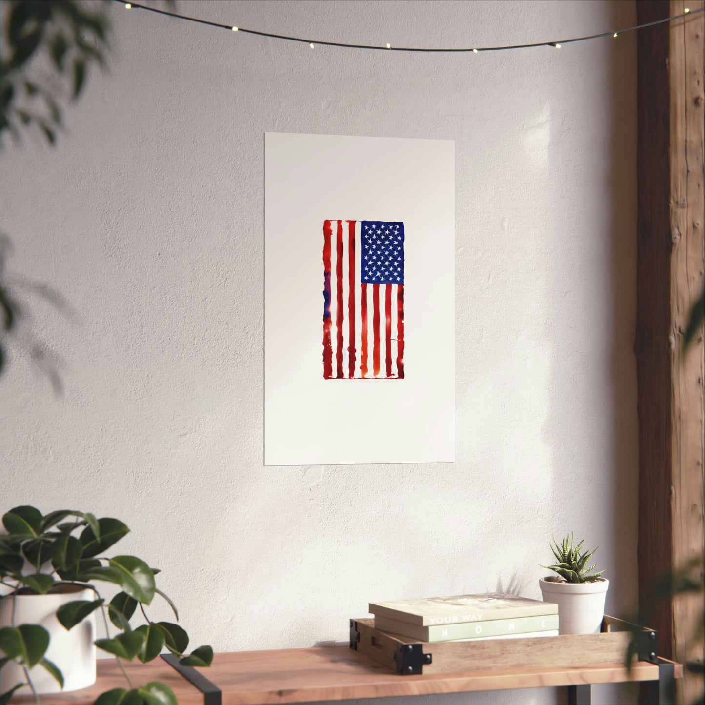 American Flag Watercolor, Premium Matte Vertical Posters