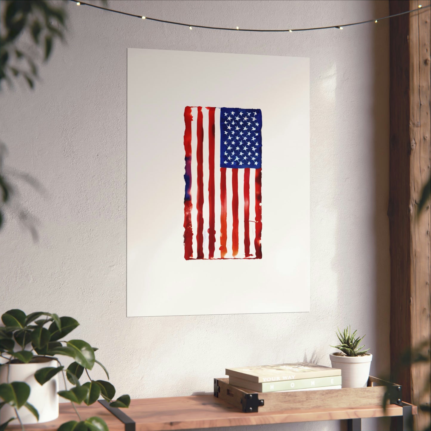 American Flag Watercolor, Premium Matte Vertical Posters