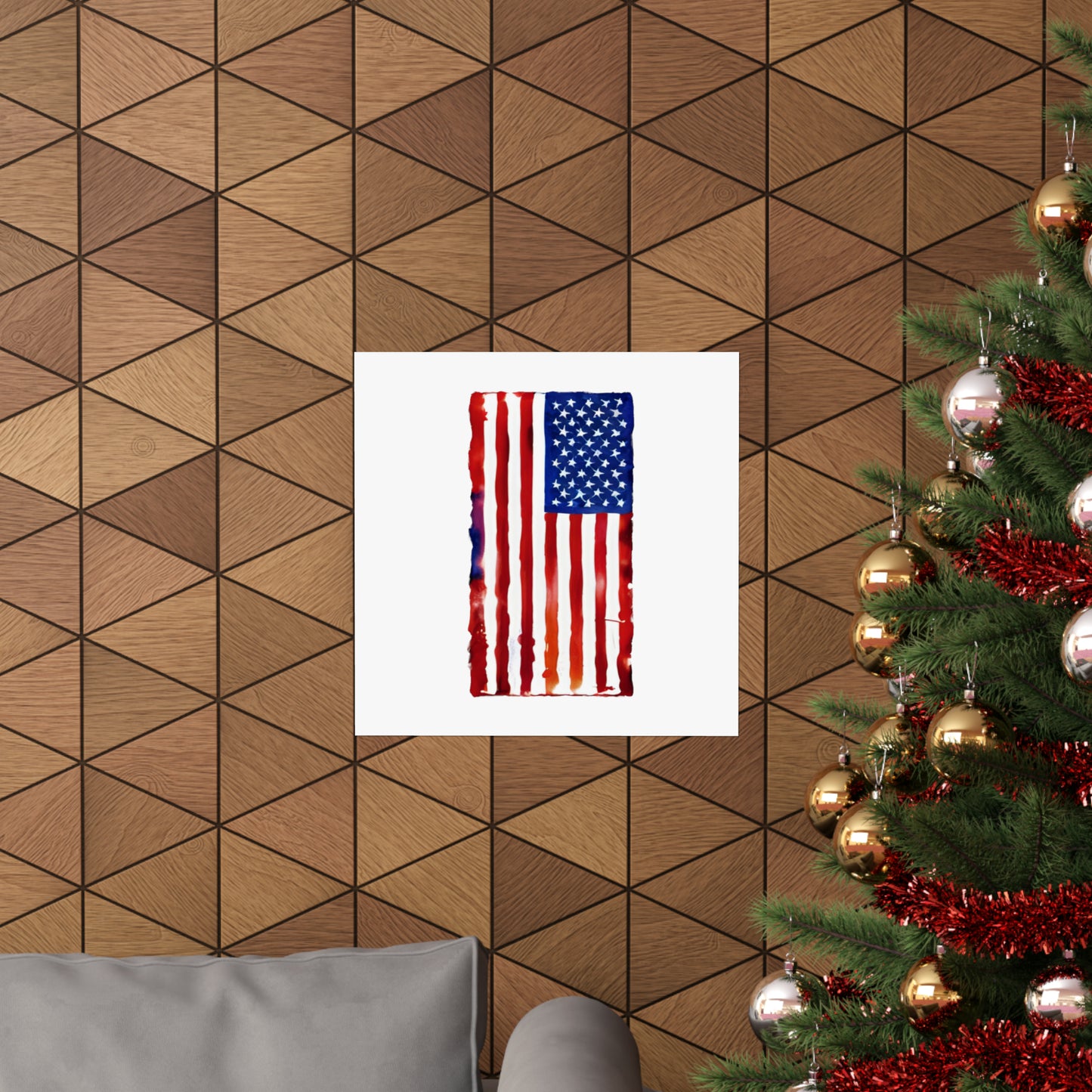 American Flag Watercolor, Premium Matte Vertical Posters