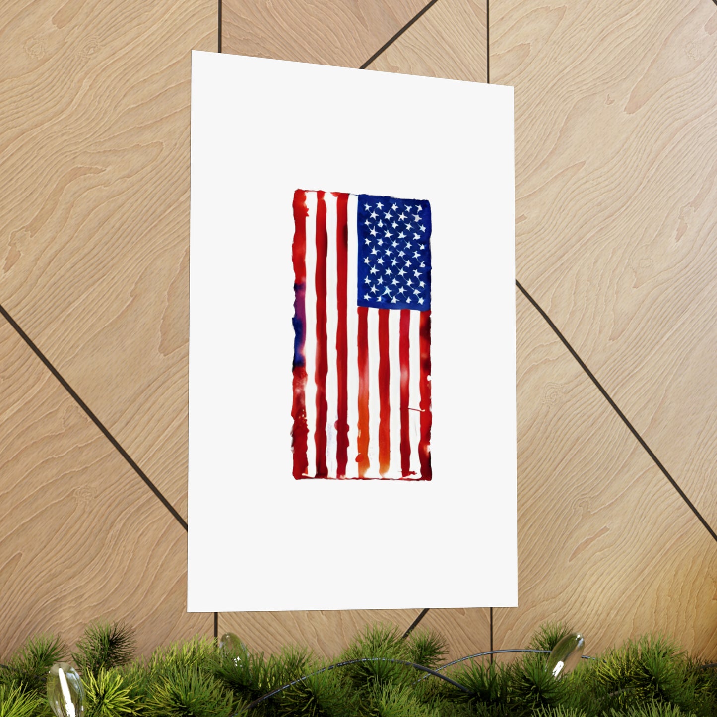 American Flag Watercolor, Premium Matte Vertical Posters