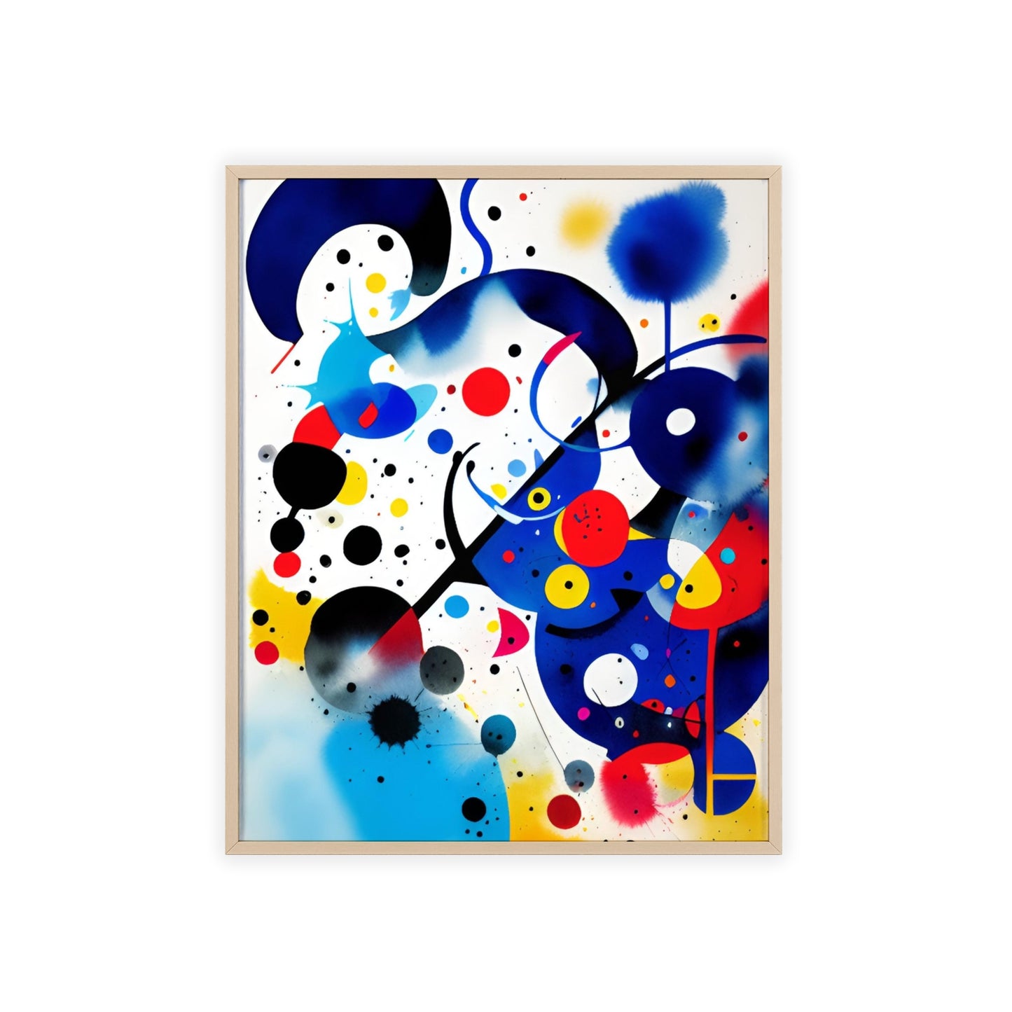 Poster with Wooden Frame, Inspired by Miro