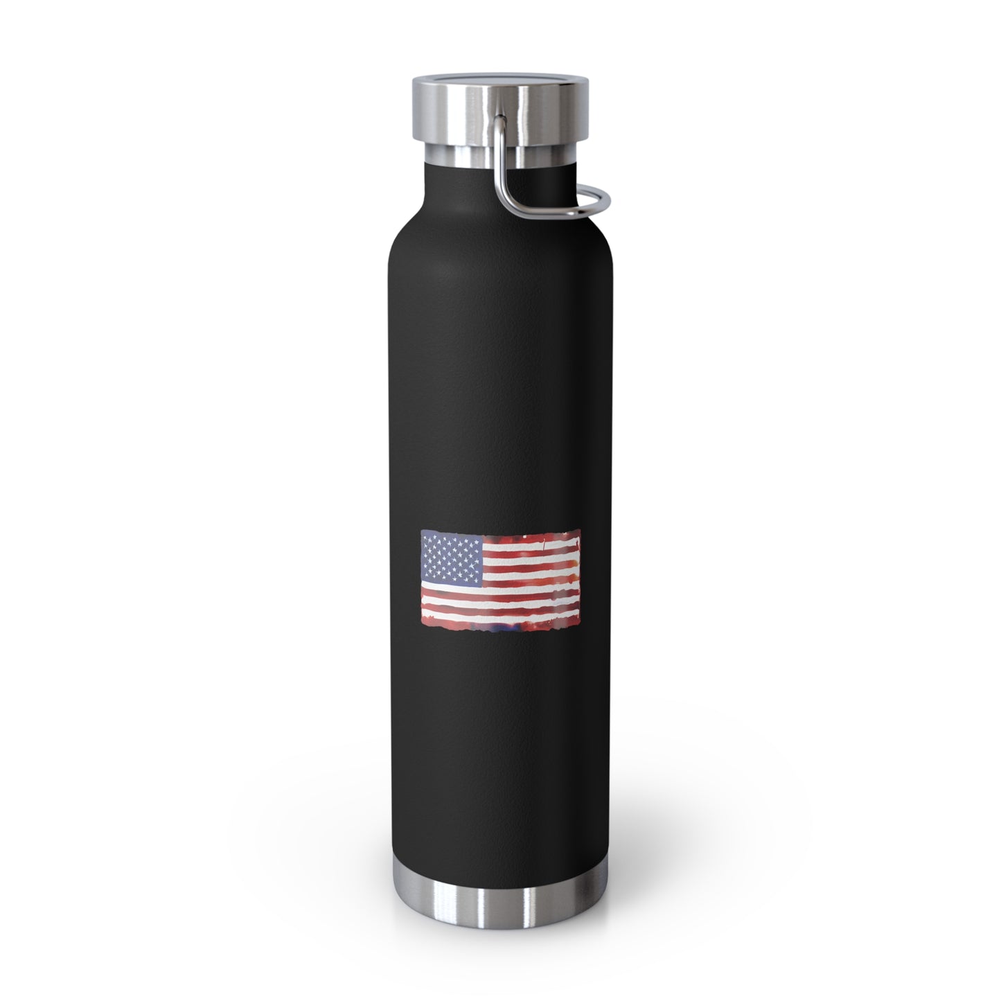 American Flag Watercolor, Copper Vacuum Insulated Bottle, 22oz