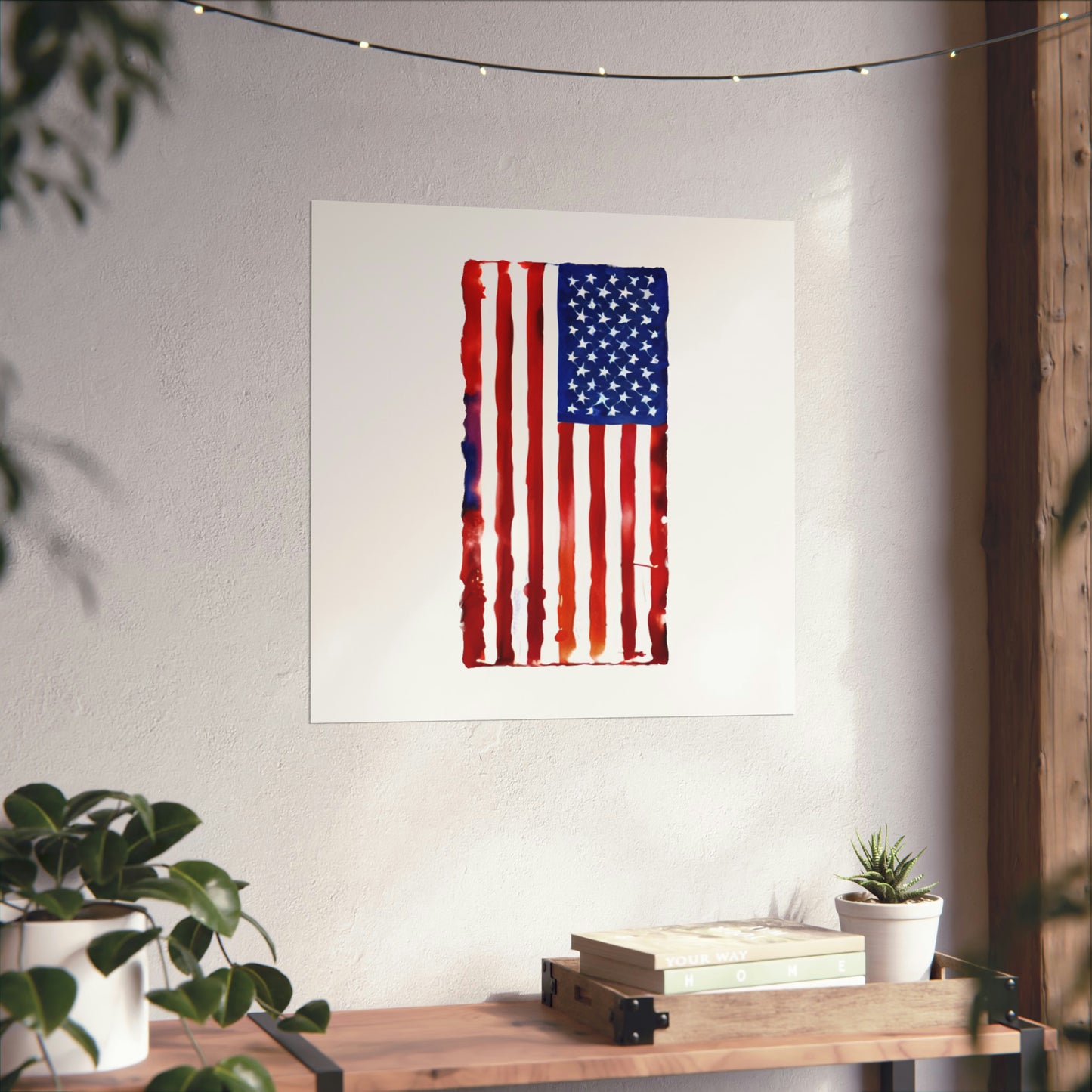 American Flag Watercolor, Premium Matte Vertical Posters