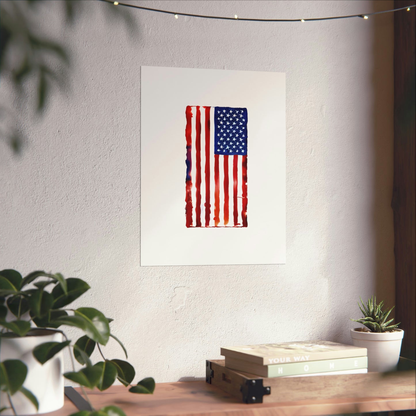 American Flag Watercolor, Premium Matte Vertical Posters