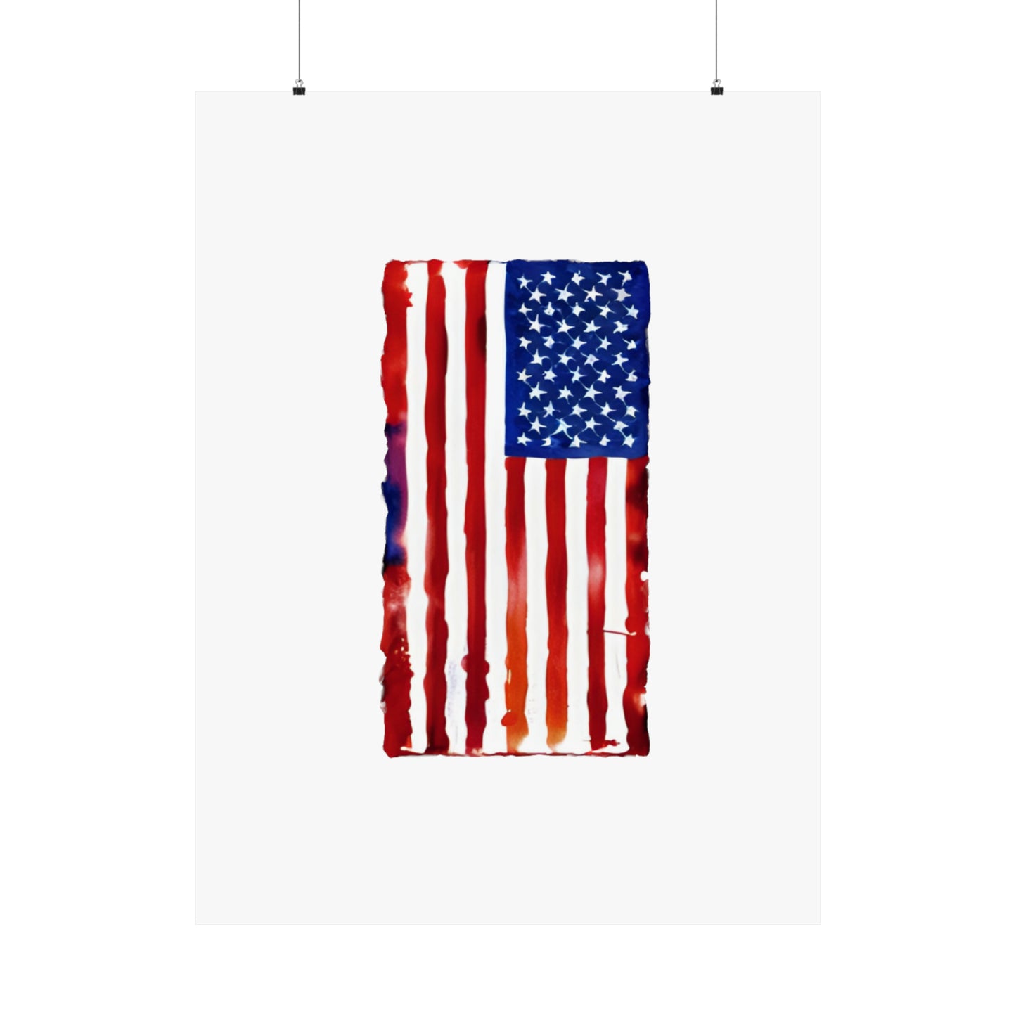 American Flag Watercolor, Premium Matte Vertical Posters