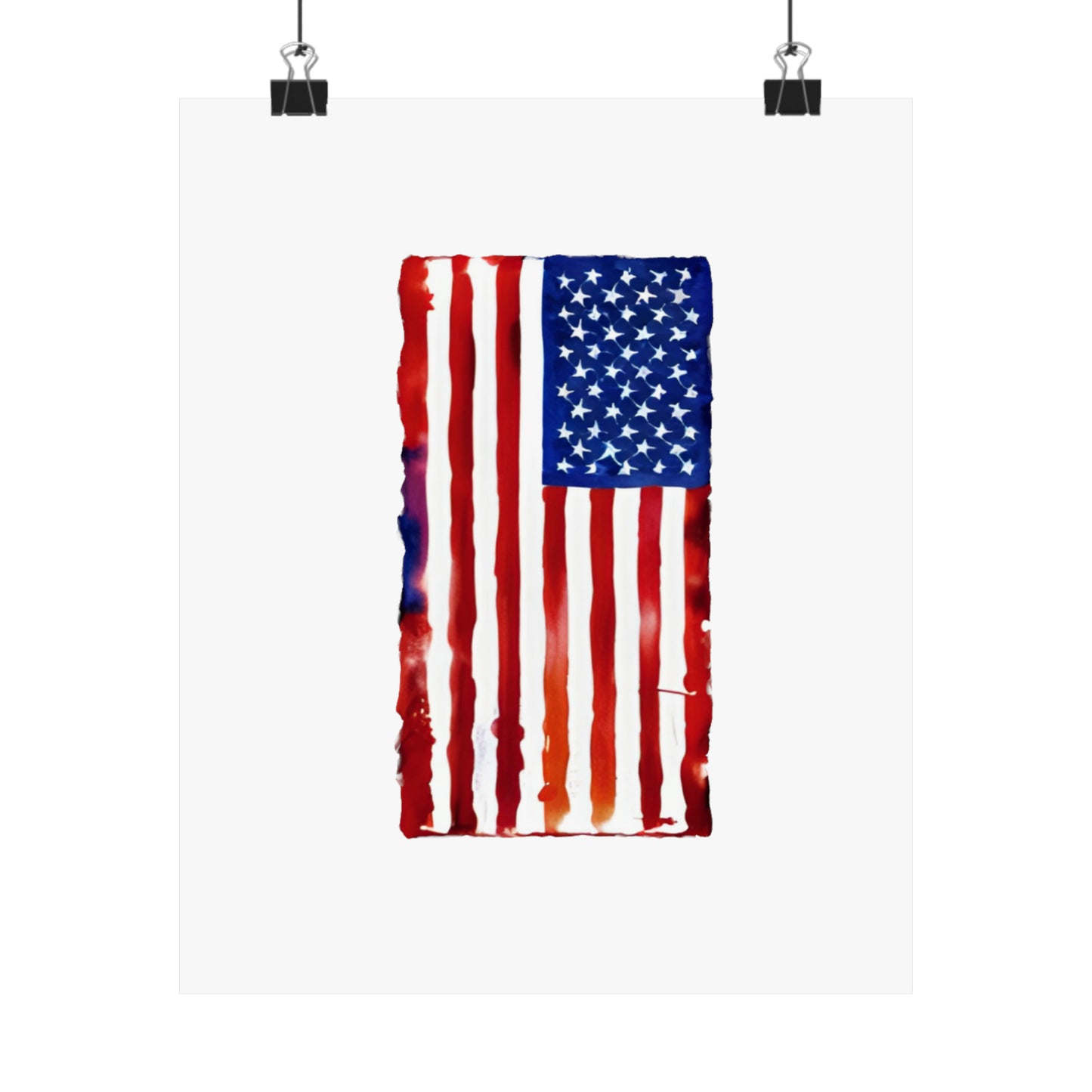 American Flag Watercolor, Premium Matte Vertical Posters