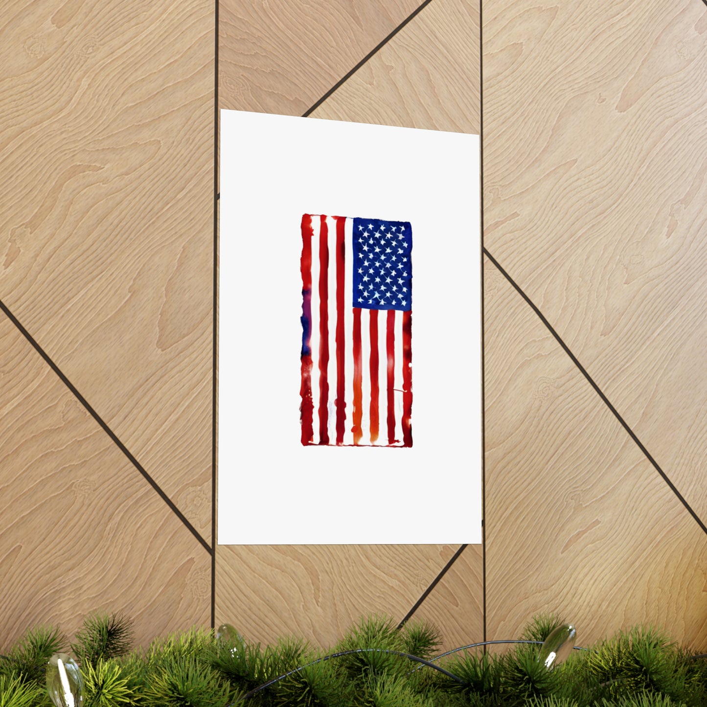 American Flag Watercolor, Premium Matte Vertical Posters