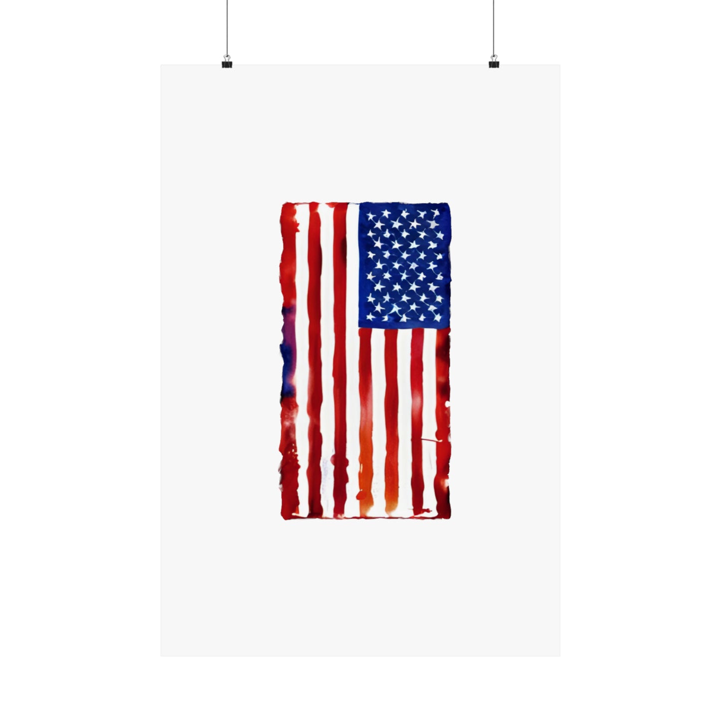 American Flag Watercolor, Premium Matte Vertical Posters