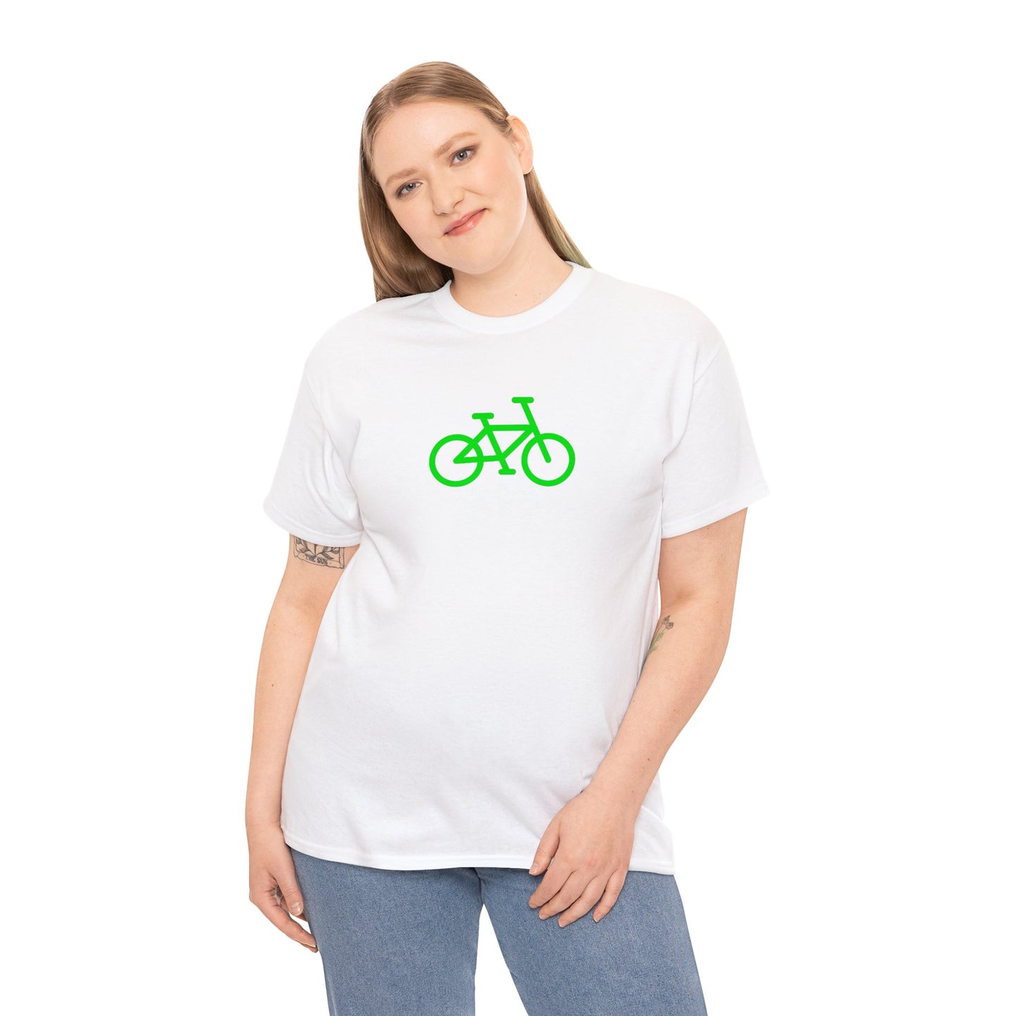 BIKE Unisex Heavy Cotton Tee, Green Print