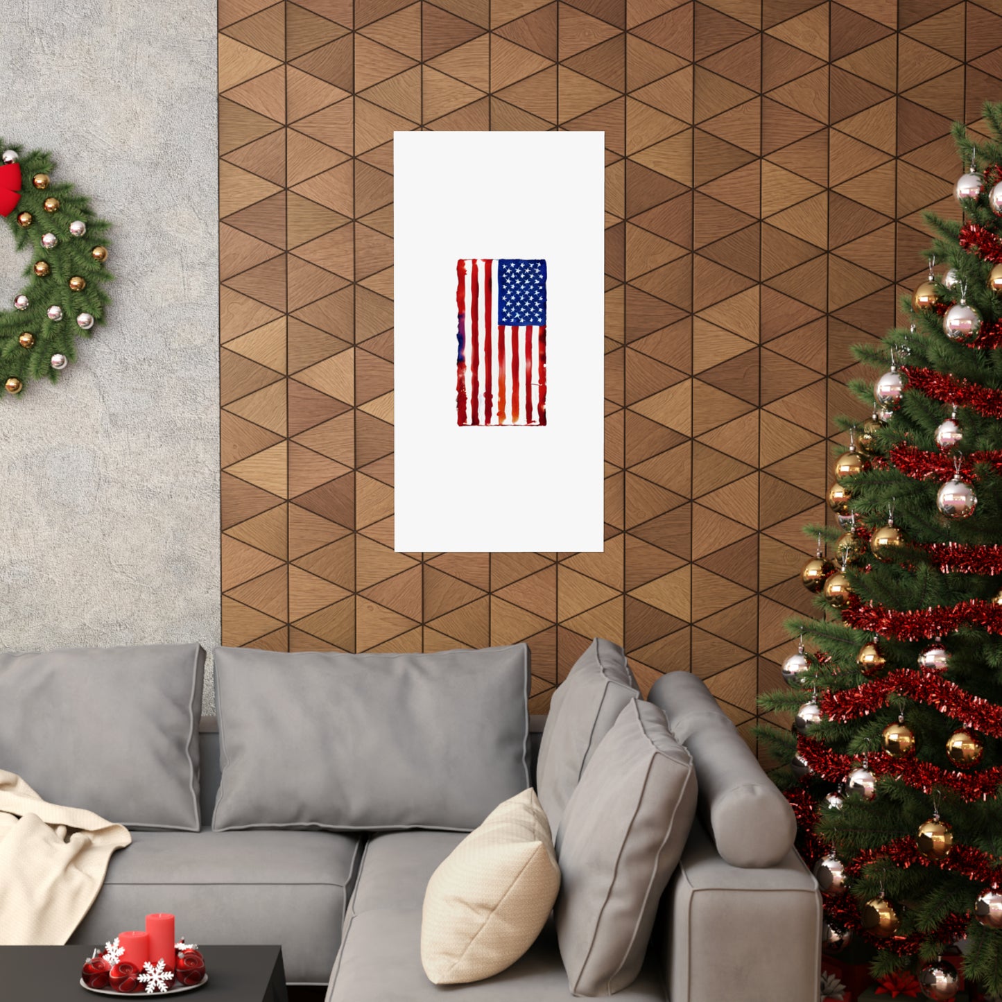 American Flag Watercolor, Premium Matte Vertical Posters