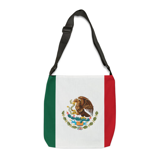 Mexican Flag, Adjustable Tote Bag