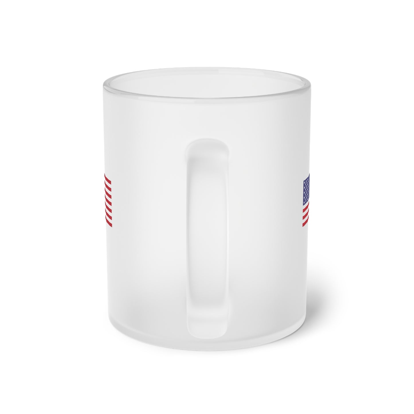 American Flag, Frosted Glass Mug