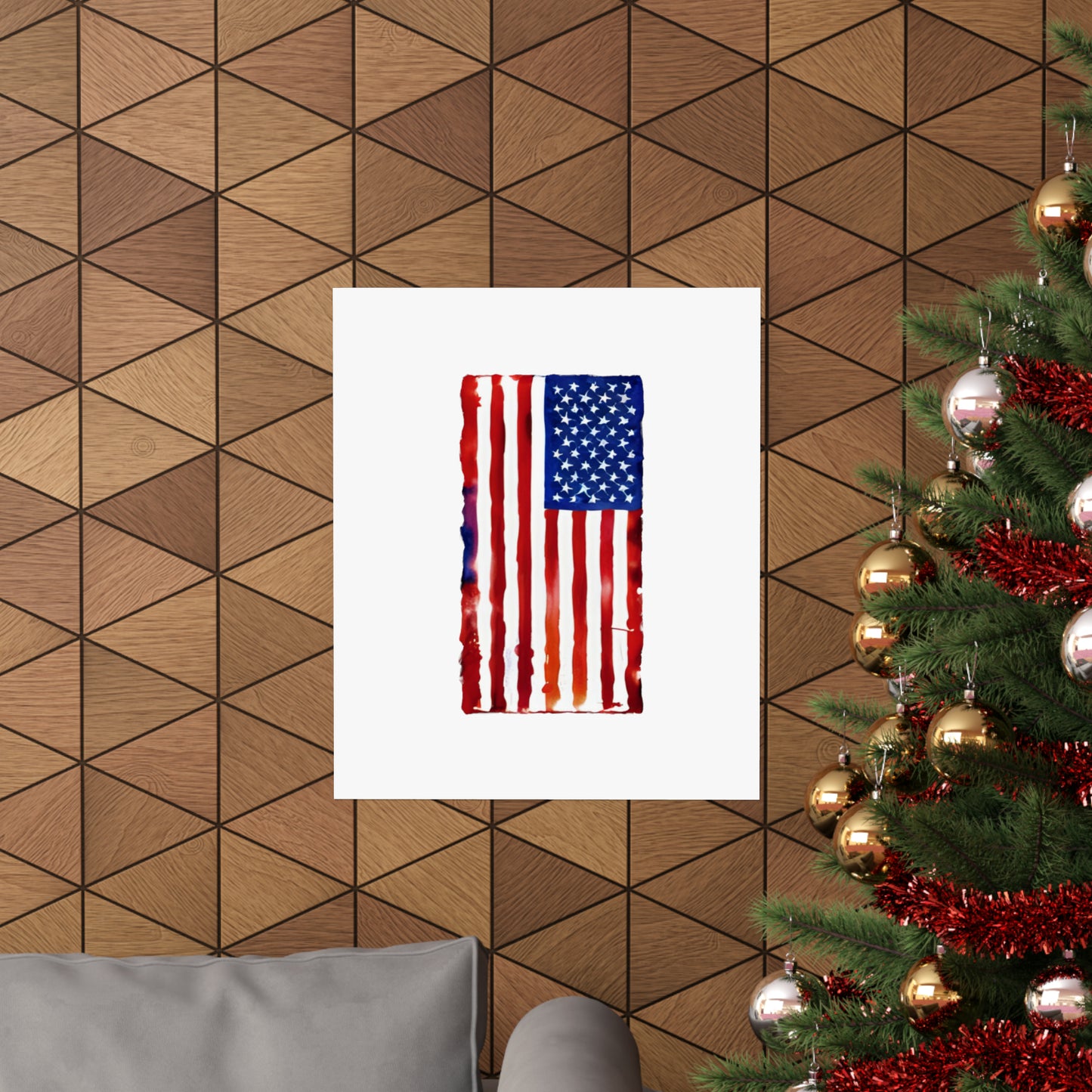 American Flag Watercolor, Premium Matte Vertical Posters