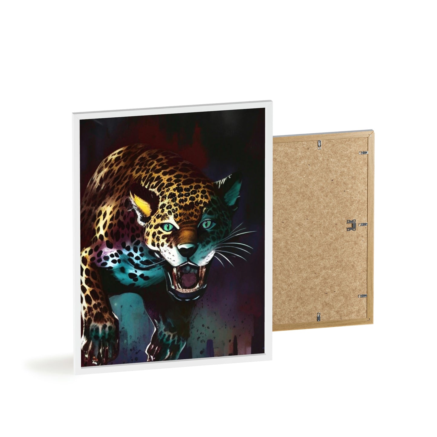 Jaguar Poster with Wooden Frame