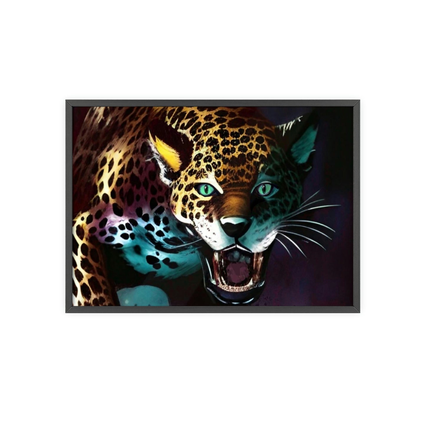 Jaguar Poster with Wooden Frame
