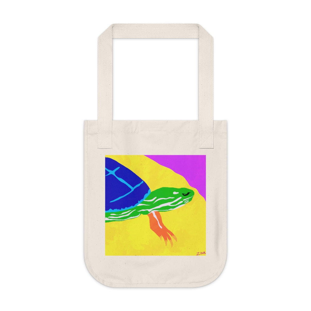 Organic Canvas Tote Bag - Turtle Design