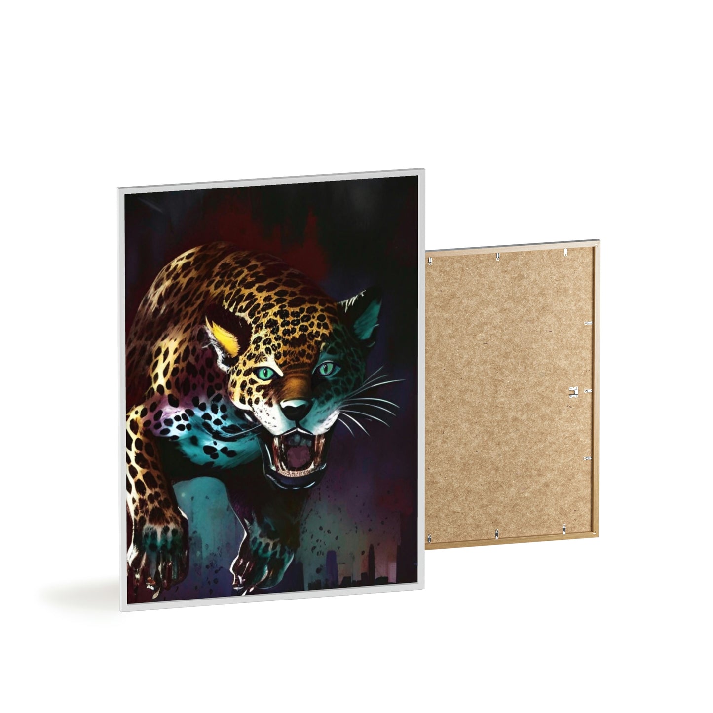 Jaguar Poster with Wooden Frame