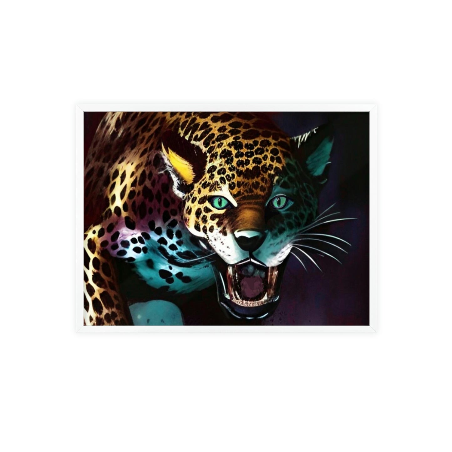 Jaguar Poster with Wooden Frame