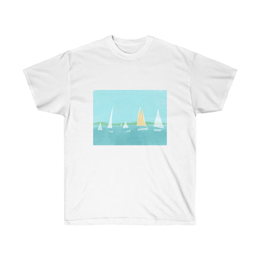 Sail Boat Scene - Unisex Ultra Cotton Tee