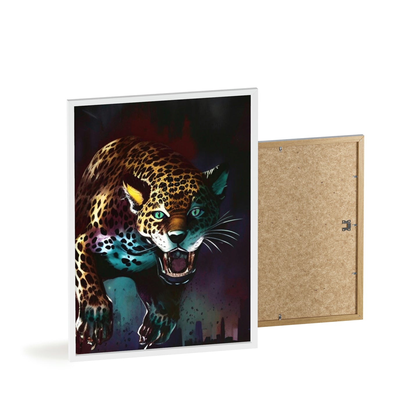 Jaguar Poster with Wooden Frame