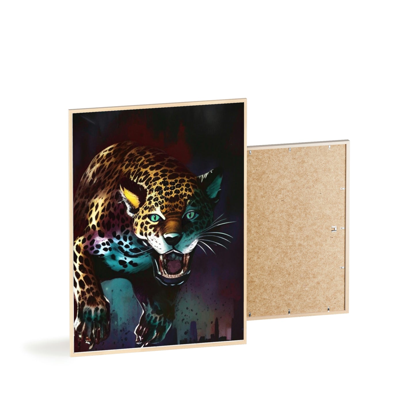 Jaguar Poster with Wooden Frame