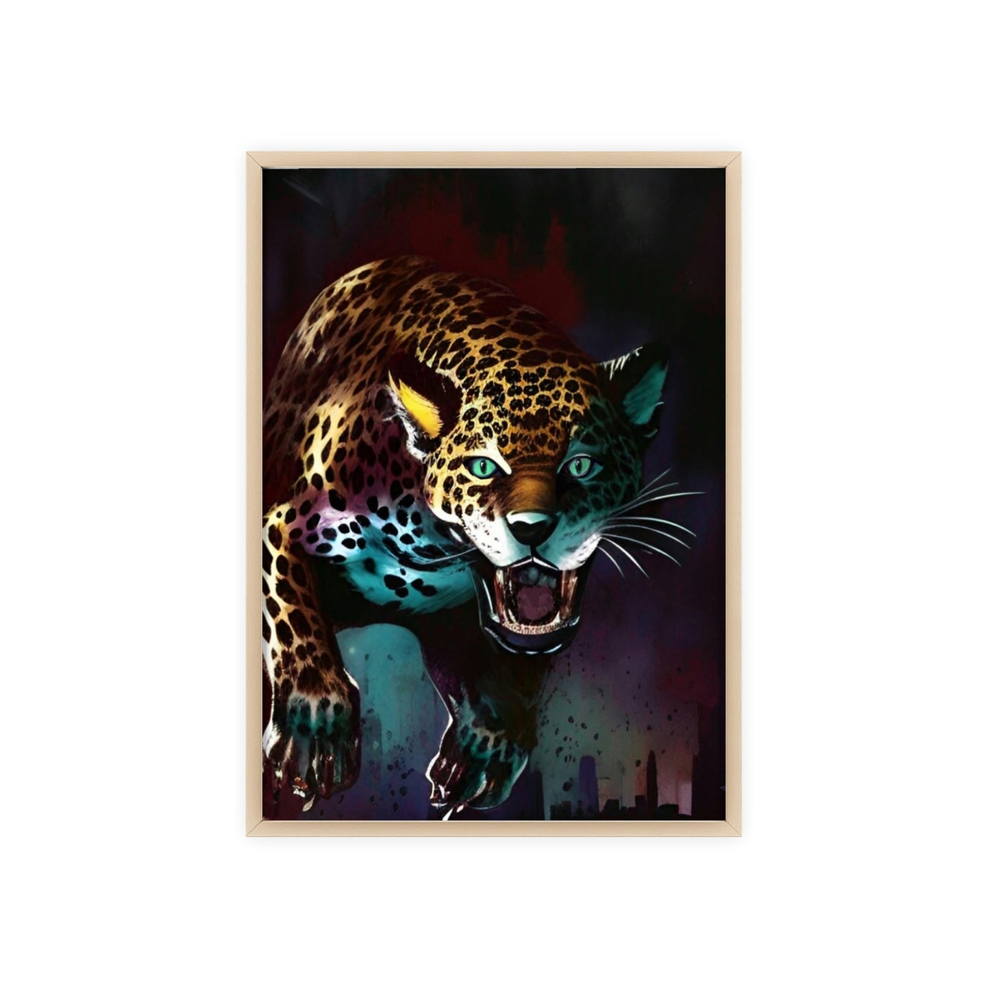 Jaguar Poster with Wooden Frame