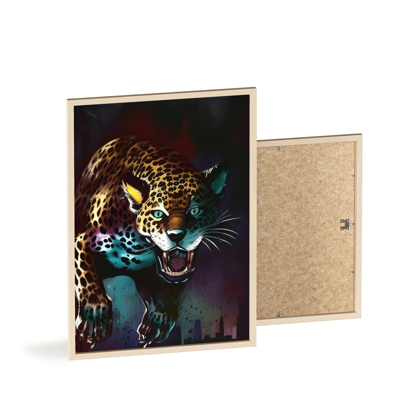 Jaguar Poster with Wooden Frame