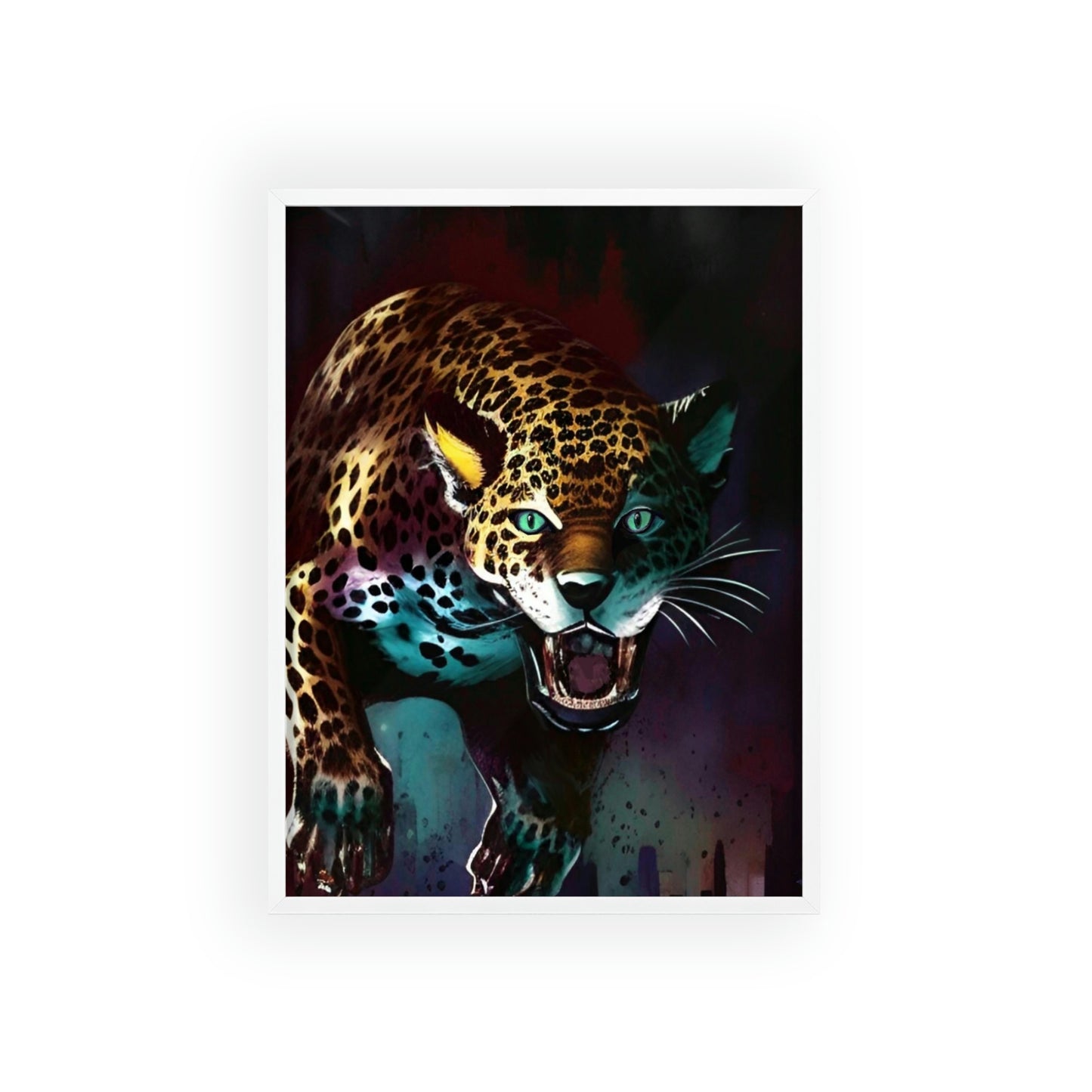 Jaguar Poster with Wooden Frame