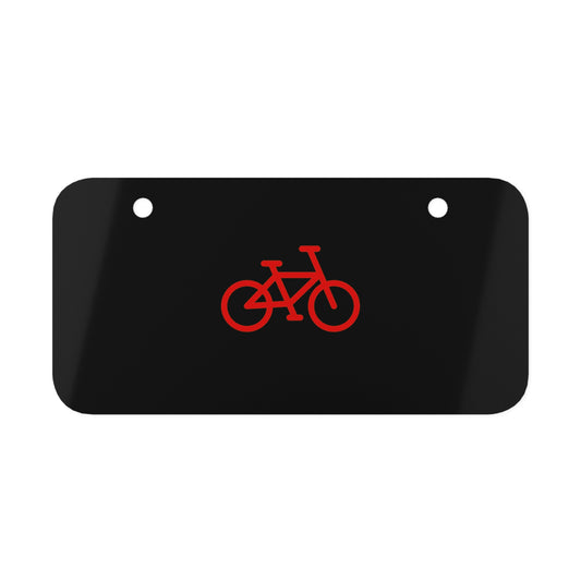 Mini License Plate - Black + Red