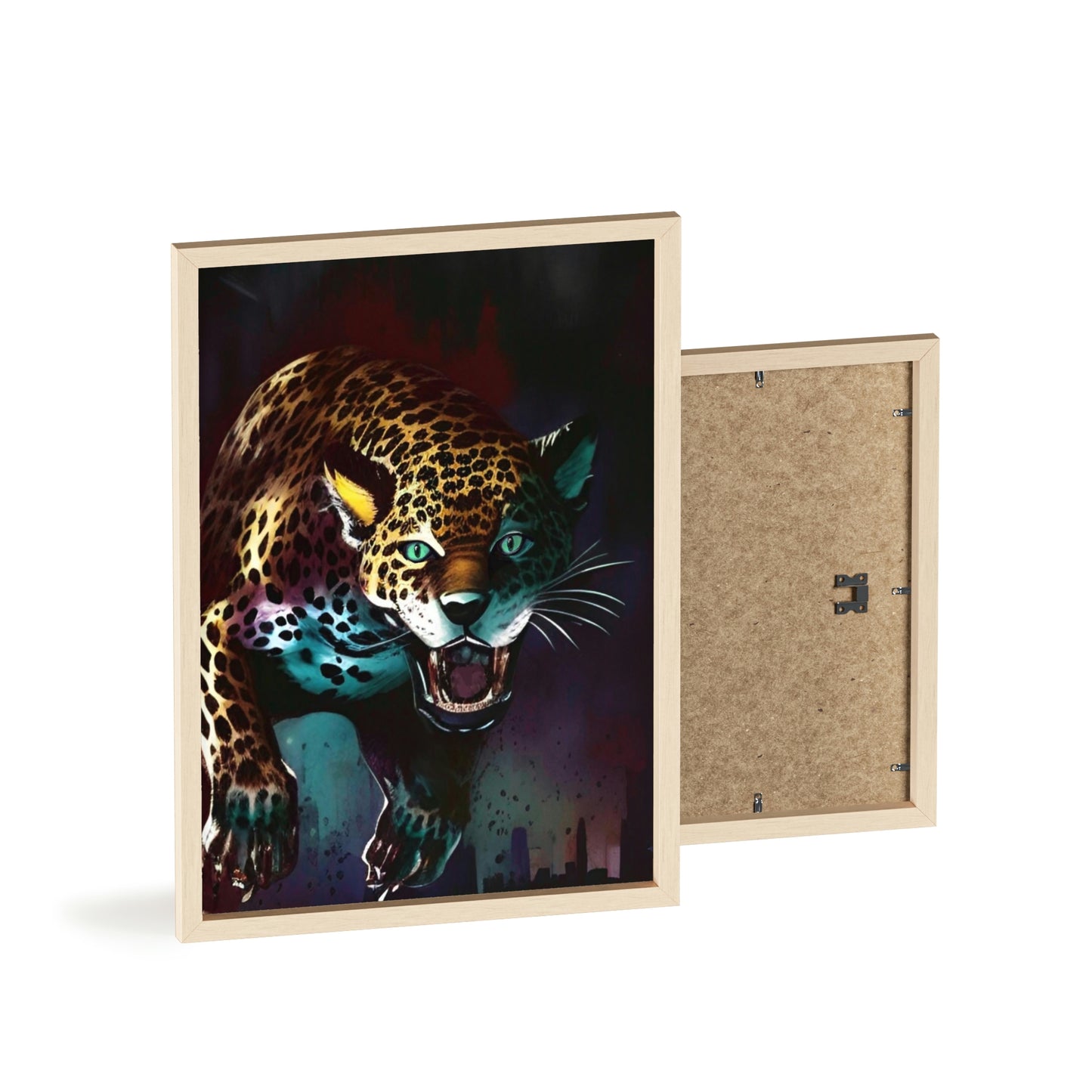 Jaguar Poster with Wooden Frame